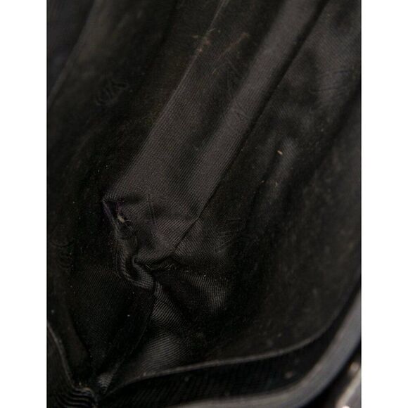 genny italy Authentic Lizard Leather Solid Black Shoulder Bag - Picture 6 of 9